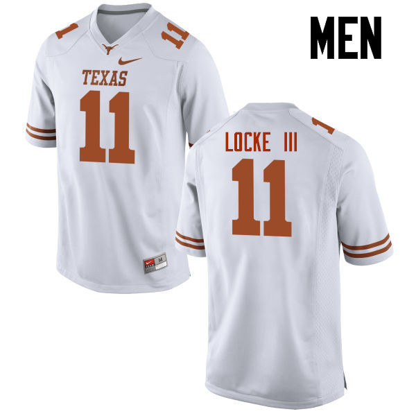 Men #11 P.J. Locke III Texas Longhorns College Football Jerseys-White - Click Image to Close